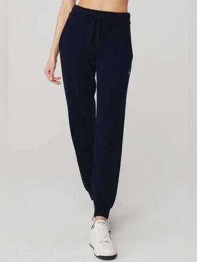 ALO Jet Set Cashmere High Waist Joggers, Navy XS